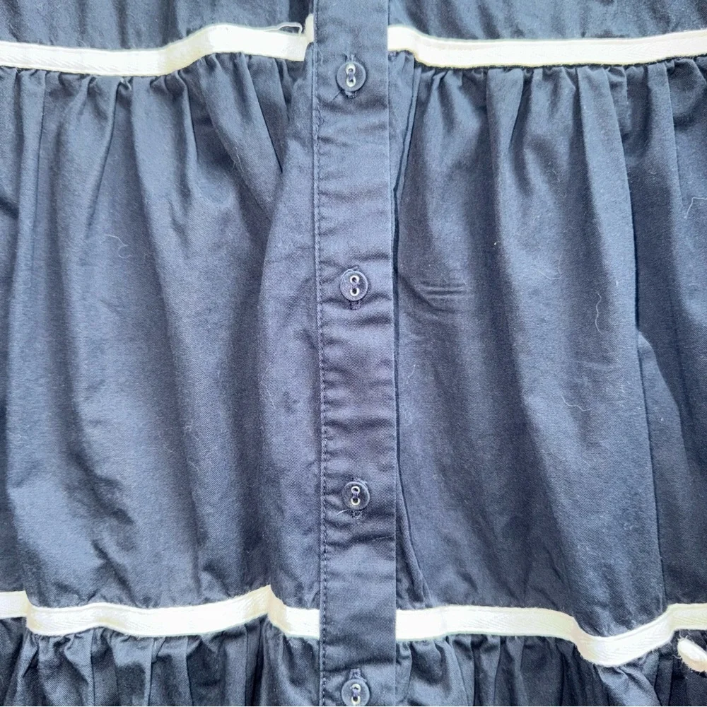 Sofie the Label Navy Women's Dress with Puff Sleeves Size Medium Cottagecore - Picture 4 of 10